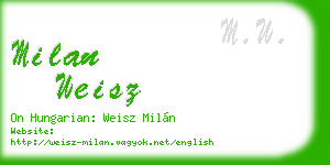 milan weisz business card